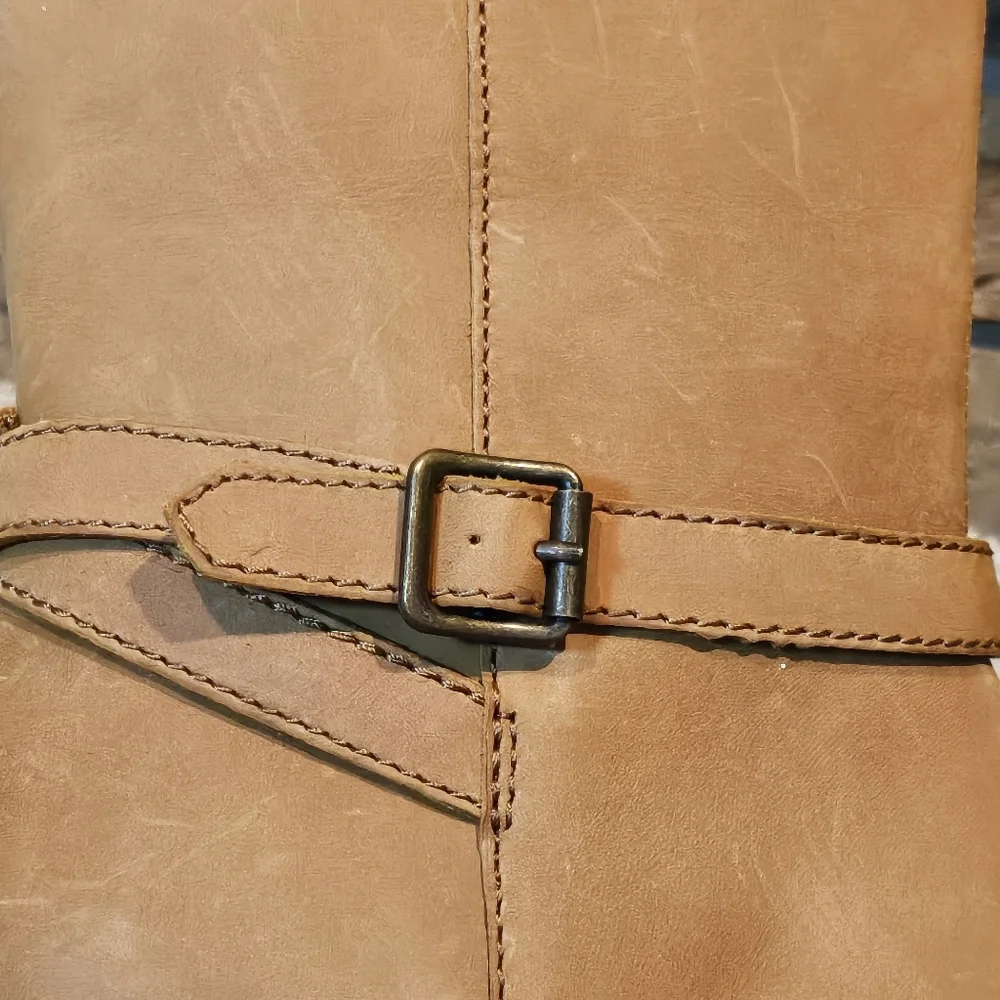 Lands End Womens Mid-Calf Brown Leather Side Zip Boots  #432842  Size 8 - Picture 9 of 10